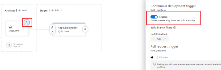 Turning on continuous deployment