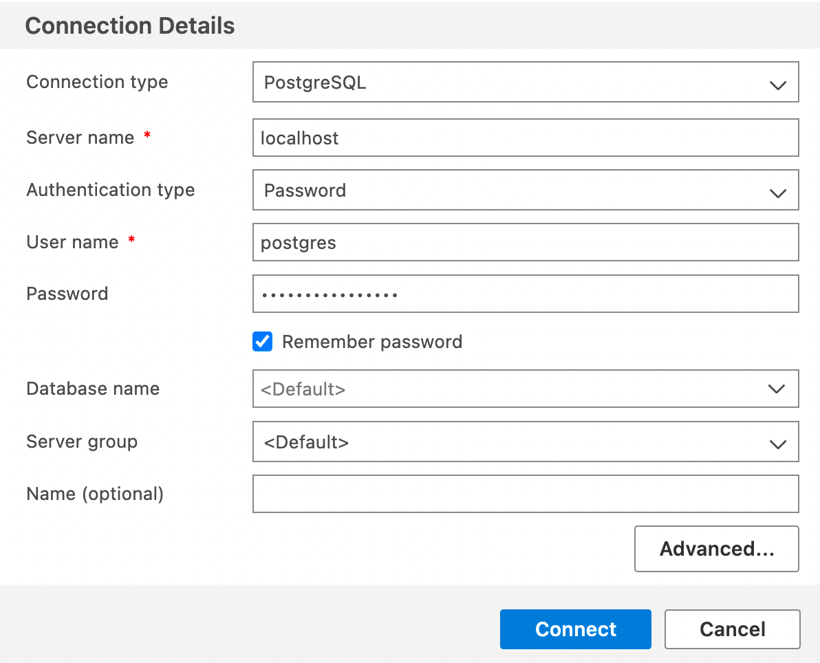 Connection Information Screenshot