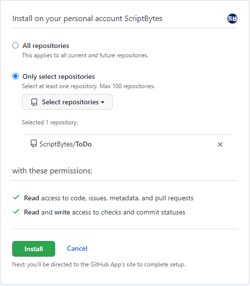 Install the Cloud Build app on your repo